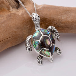 P960 - 925 Silver and abalone turtle pendant