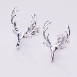 S635 - Silver Stag stud earrings