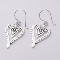 E766 - 925 Silver and MOP heart earrings