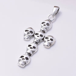 P829 - 925 Silver Skull cross pendant
