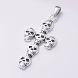 P829 - 925 Silver Skull cross pendant