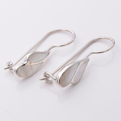 E765 - 925 Silver and M.O.P. leaf earrings