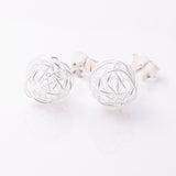 S050 - 925 silver wirework ball stud earrings