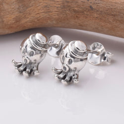 S743 - 925 silver octopus stud earrings