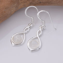 E749 - 925 Silver and moonstone earrings