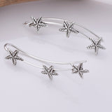 E734 - 925 Silver starfish climber earrings