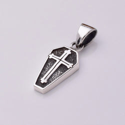 P945 - coffin design 925 Sterling silver pendant