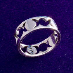 R147 - 925 Silver Triple moon band ring