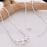 N002 - Silver Necklace with graduated beads