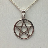 P084 925 silver pentacle pendant