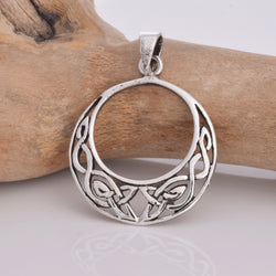 P090 - Round Celtic crescent design pendant