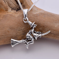 P156 - Witch & Broomstick Pendant