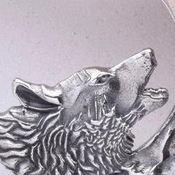 P341 - 925 Silver amethyst howling wolf pendant