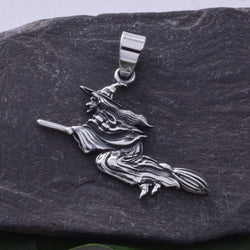 P343 - Flying Witch Sterling silver pendant