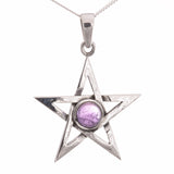 P398 - Pentagram pendant with amethyst stone setting