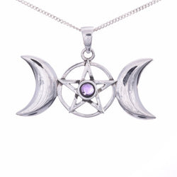 P400 - 925 silver amethyst Triple Moon pendant