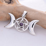 P400 - 925 silver amethyst Triple Moon pendant