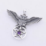 P439 - Owl's Flight silver pendant