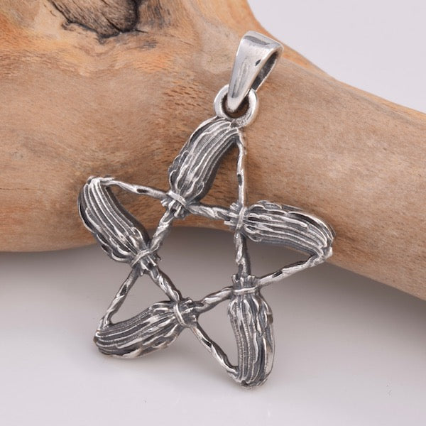 925 silver besom pendant