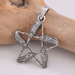 925 silver besom pendant