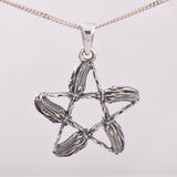 P448 - 925 Silver Besom Pentagram Pendant
