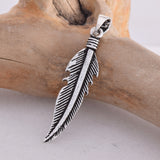 P478 - Slim feather sterling silver pendant