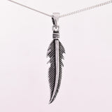 P478 - Slim feather sterling silver pendant
