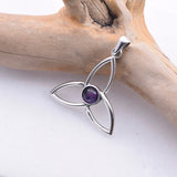 P524 - 925 Silver amethyst Trinity pendant