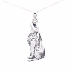 P532 - 925 Silver Moon Gazing Hare Pendant