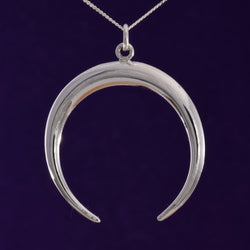 P597 - Large Crescent horn pendant