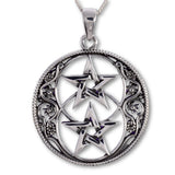 P629 - 925 Chalice Well and Pentagram pendant