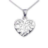 P642 - Silver heart tree pendant