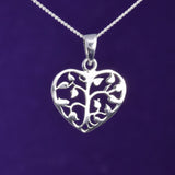 P642 - Silver heart tree pendant