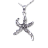 P646 - Silver oxidised starfish pendant