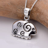 P760 - Cute silver sheep pendant