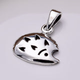 P761 - Cute silver hedgehog pendant