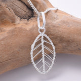 P830 - 925 Silver leaf mesh pendant