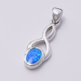 P841 - 925 silver lab opal twist pendant
