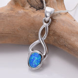 P841 - 925 silver lab opal twist pendant
