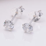 S031 4mm CZ 4 Claw Pressed Stud Earring