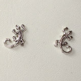 S095 - Silver Gecko stud earrings