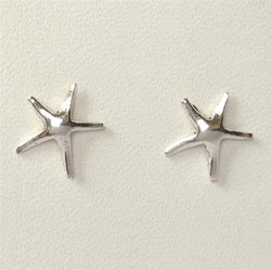S102 - Silver Starfish Stud Earrings
