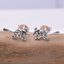 S157 - Flying witch stud earrings