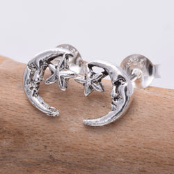 S220 - Moon and Star Stud Earrings