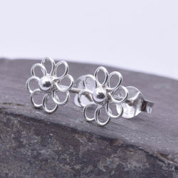 S223 - 925 Wirework Flower Stud Earrings
