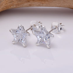 S236 - Star CZ 8mm Stud Earring