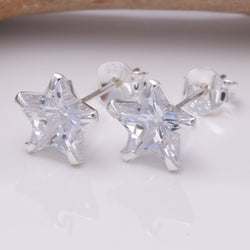 S236 - Star CZ 8mm Stud Earring