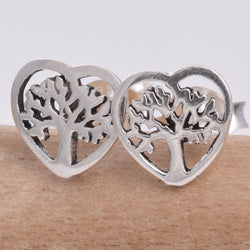 S267 Tree Of life heart shape stud earrings