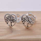 S267 Tree Of life heart shape stud earrings