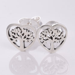 S267 Tree Of life heart shape stud earrings
